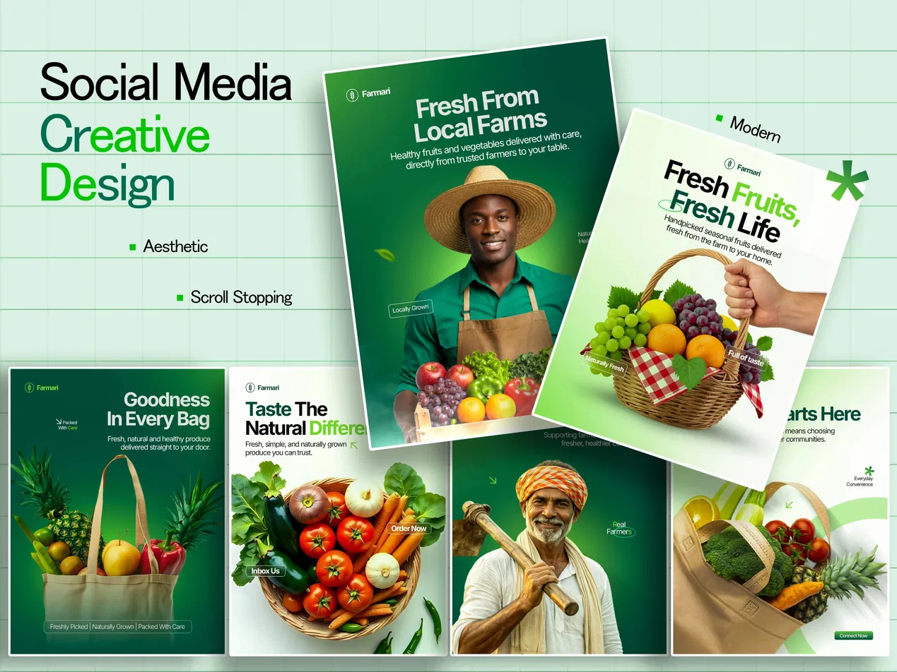 Farmari social media design